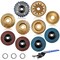 11PCS Wood Carving Disc Set for 4" or 4 1/2" Angle Grinder, Stump Tool Grinding Wheel Disc with 5/8" Adapter Ring, Woodworking Grinder Attachment for Cutting Shaping Carving Sanding Polishing